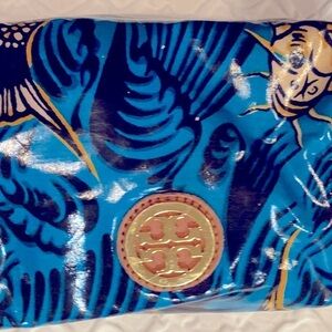 Tory Burch Blue Clutch Patterned